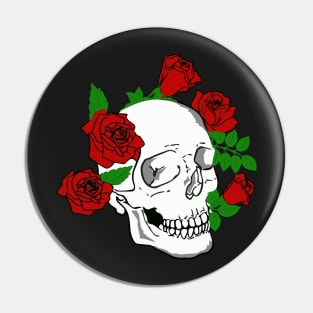 SKULL HEAD ROSES UNISEX Pin