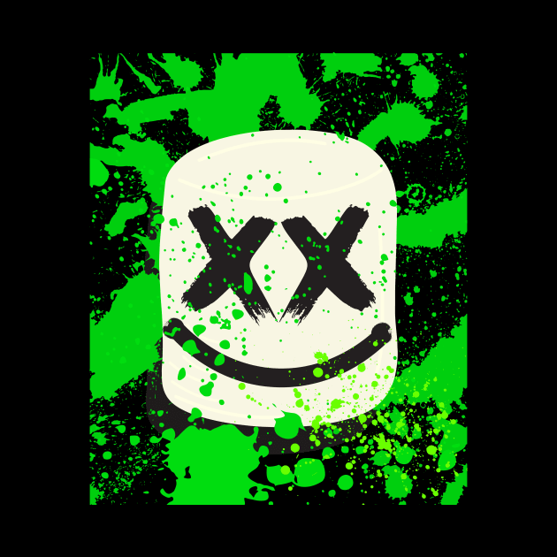 Marshmello Green splash design by Ken Adams Store