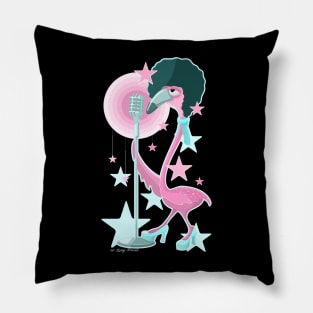 mrs.Fannie flamingo pop star / blue edition Pillow
