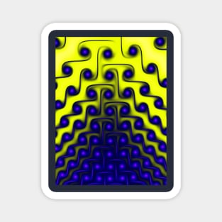 yellow and blue dot pattern Magnet