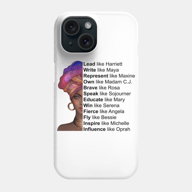 Powerful Black Women, Women of Black History, Black History Month Phone Case by UrbanLifeApparel