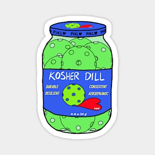 Jar of Kosher Dill Pickleballs Magnet