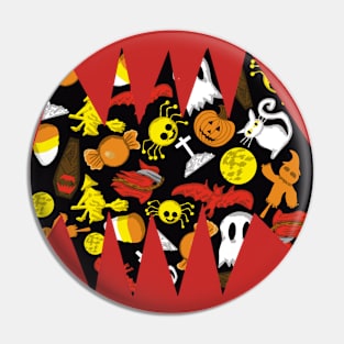 Halloween Teeth Pattern Pin