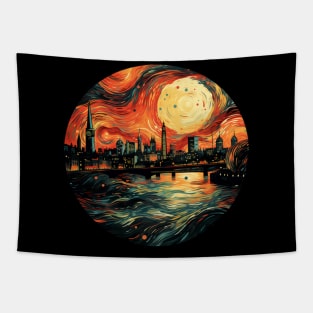 View of London Painting Style Tapestry