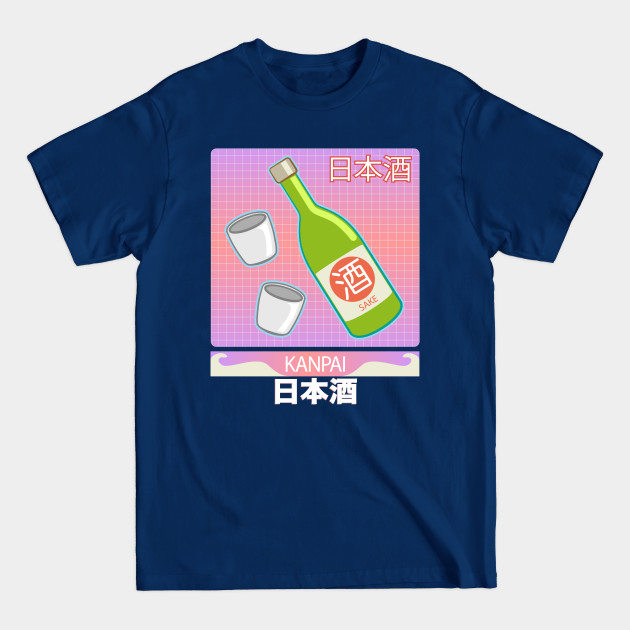 Discover Japanese Sake Drinking Cups Kanpai Vaporwave Art - Vaporwave Art - T-Shirt