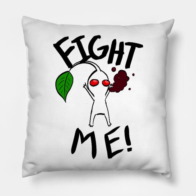 Fight Me! (White Pikmin) Pillow by risathefabulous