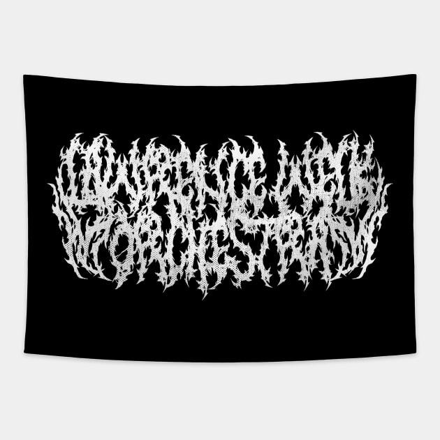 Lawrence Welk Orchestra black metal logo (white) Tapestry by toadyco