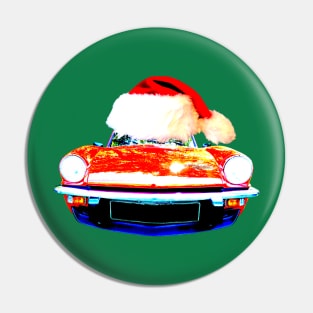 Triumph Spitfire classic car Christmas hat edition Pin