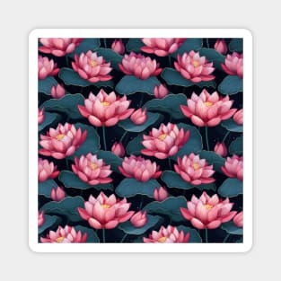 Serenity Blooms: Timeless Lotus Flower Pattern Magnet