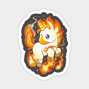 Fire Unicorn Magnet