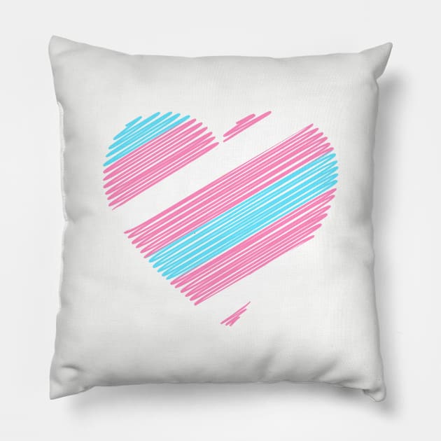 Transexual flag heart Pillow by MarcyRangel