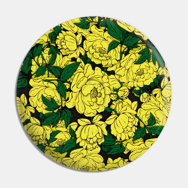 Yellow Peonies Pin by RockettGraph1cs