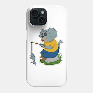 Dog Fishing Fisher Finshing rod Phone Case