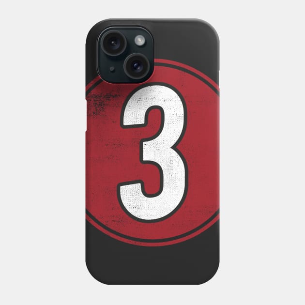 Number Three 3 Phone Case by cowyark rubbark