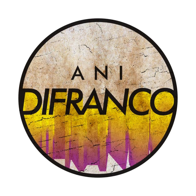 Ani DiFranco - VINTAGE YELLOW CIRCLE by GLOBALARTWORD