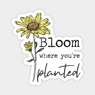 Bloom Where You're Planted Sunflower Magnet