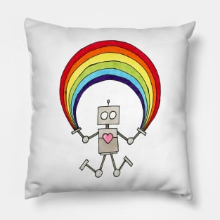 Pride Bot - Only Front Print Pillow