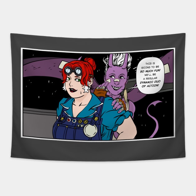 Lucy/Bella "Dynamic Duo" tee Tapestry by DrewEdwards