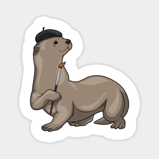 Otter Painting Paint brush Magnet