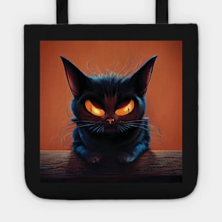 Halloween Black Cat Art Tote