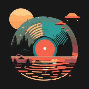 Vinyl LP Music record Sunset T-Shirt