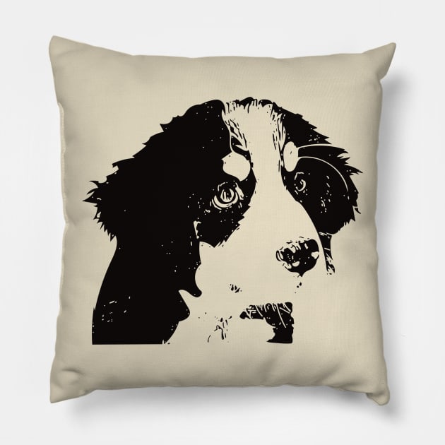 Bernese Mountain Dog Face Design - A Berner Christmas Gift Pillow by DoggyStyles