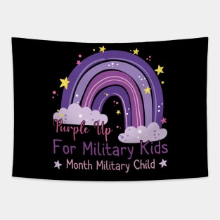 Funny Month Of The Military Child 2022 Rainbow Design Tapestry
