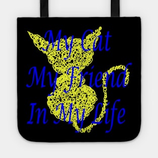 Scribble Yellow Cat Tote