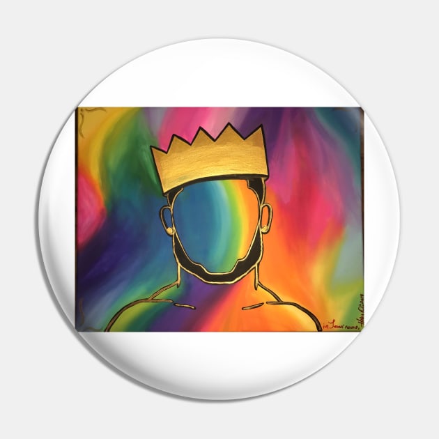 King (black, rainbow, God-fearing) Pin by Hobosart