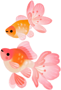 Cherry blossom goldfish 1 Magnet