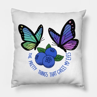 Blueberries and butterflies Pillow