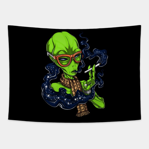 Hipster Alien Tapestry by underheaven