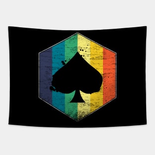 Cool Vintage Poker Distressed Spades Playing Card Tapestry