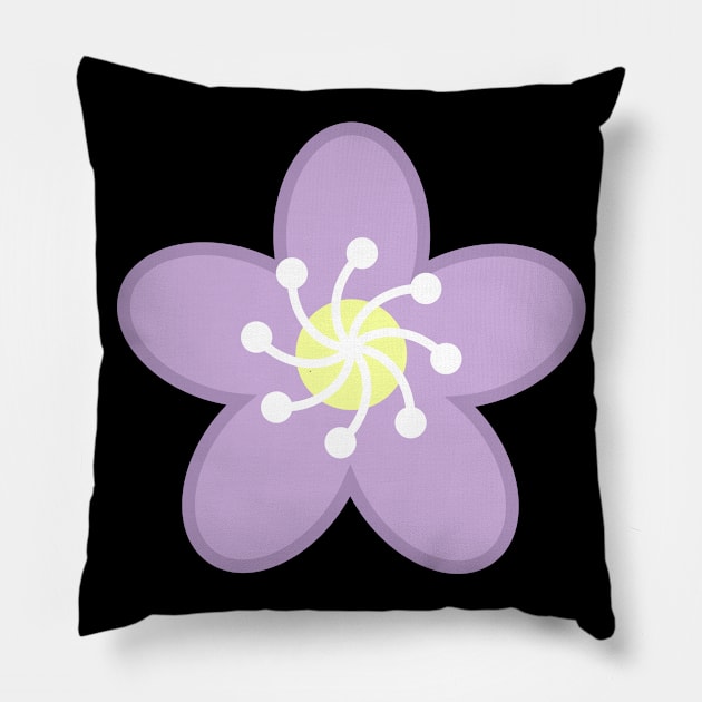 Purple Flower Blossom - Black Pillow by Kelly Gigi