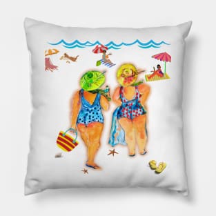 Summer vacation beach sun sand Pillow