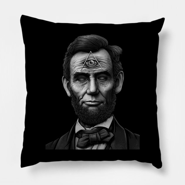 Third Eye of Abraham Lincoln Pillow by LillyRise