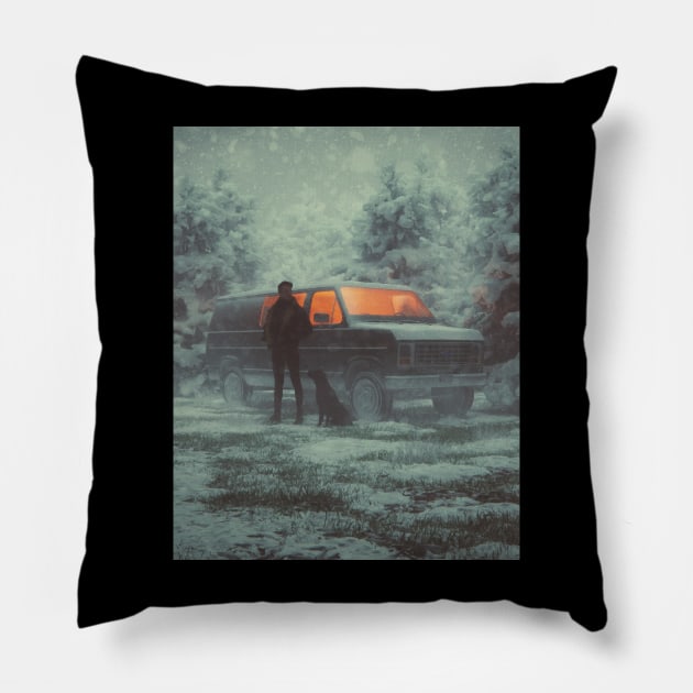 COLD TRIP Pillow by Huleeb