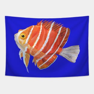 Watercolor Striped Angelfish Tapestry