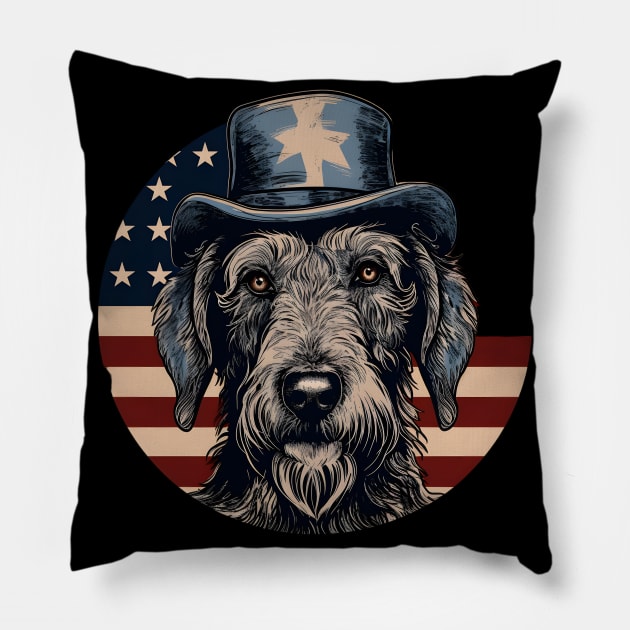 Irish Wolfhound 4th of July Pillow by NatashaCuteShop