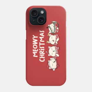 Meowy Christmas Cute Cat wearing Scarf Phone Case