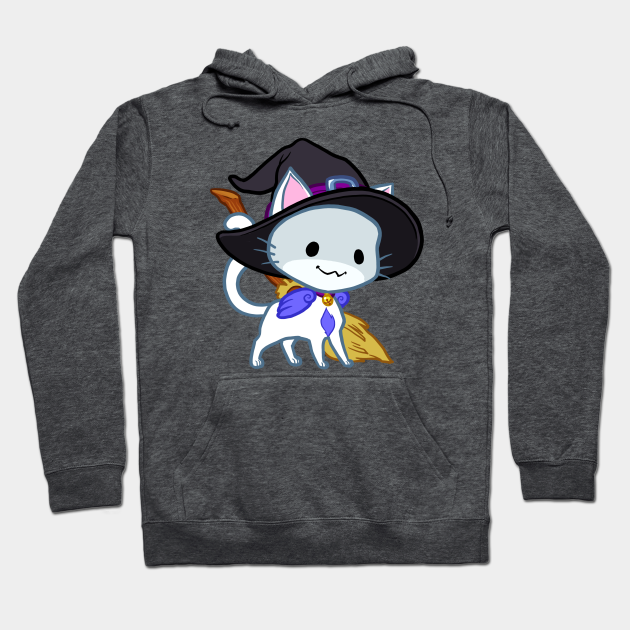 Halloween Chibi Winged Kitty White Witch Cat Halloween Hoodie Teepublic Catgirl anime chibi kawaii, cat free png | pngfuel. teepublic