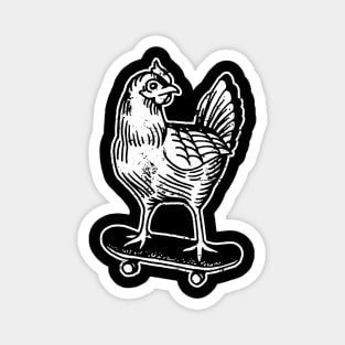 Skateboarding Chicken On A Skateboard Magnet