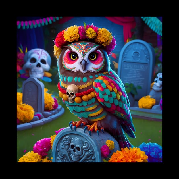 Day Of The Dead Owl by Florian Sallo