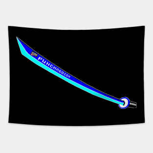 Katana with Blank Text, v. Code Blue Teal Tapestry