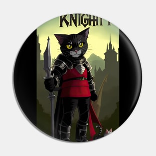 Cat knight Pin