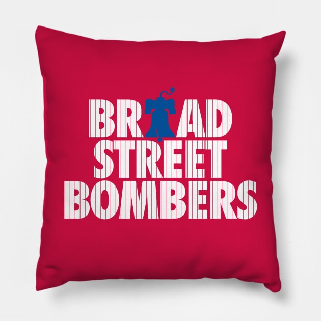 Broad Street Bombers 2 - Red pinstripes Pillow by KFig21