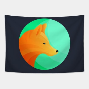 Colorful, Abstract, High Quality Fox Design Tapestry