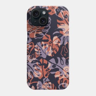 Purple Monstera Leaves Phone Case