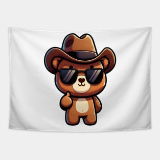 Cute Cowboy Style Bear Tapestry