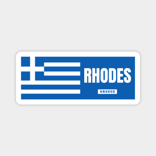 Rhodes City with Greek Flag Magnet